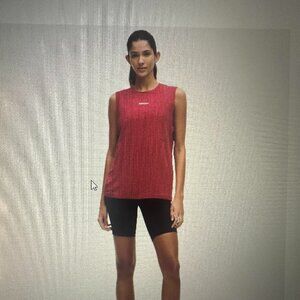 Jersey Training Muscle Tank Top Long Wordmark, Magenta Size 4 NWT